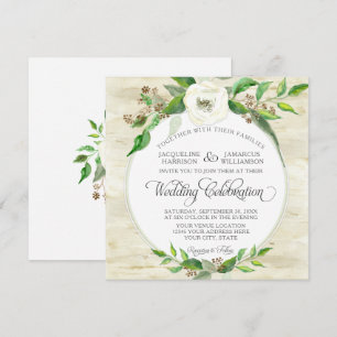 Invitation Bois de feuillus carrés BOHO Automne été