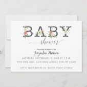 Invitation Bois de fleurs blanches et blanches | Baby shower  (Devant)