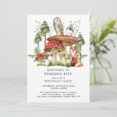 Invitation Bois de forêt enchanté 5e anniversaire (Debout devant)