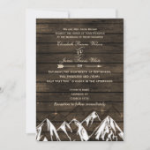 Invitation Bois de grange Camping Montagnes Rustiques Mariage (Devant)