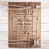 Invitation bois de grange Cowboy Western pays Mariage
