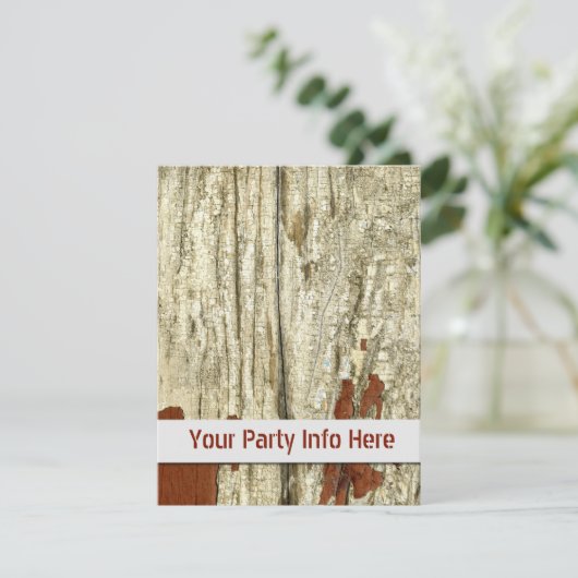 Invitation Bois de grange en détresse, peinture écaillée, sha (Debout devant)