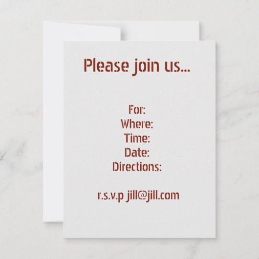 Invitation Bois de grange en détresse, peinture écaillée, sha (Dos)