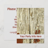 Invitation Bois de grange en détresse, peinture écaillée vint (Devant / Derrière)