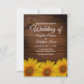 Invitation Bois de grange + Mariage de tournesol russe (Devant)