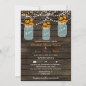 Invitation Bois de grange pot de mason rustique Mariage de au (Devant)