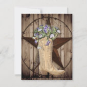 Invitation bois de grange rustique étoile occidentale de cow- (Devant)