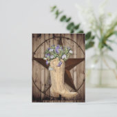 Invitation bois de grange rustique étoile occidentale de cow- (Debout devant)