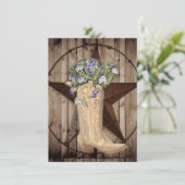 Invitation bois de grange rustique fleur sauvage Western pays (Debout devant)