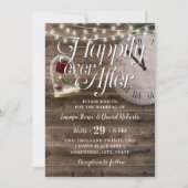 Invitation Bois de grange rustique heureux après Mariage de c (Devant)