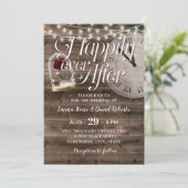 Invitation Bois de grange rustique heureux après Mariage de c (Debout devant)