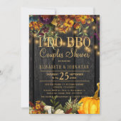 Invitation Bois de grange rustique I do barbecue couples douc (Devant)