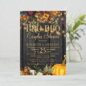 Invitation Bois de grange rustique I do barbecue couples douc (Debout devant)