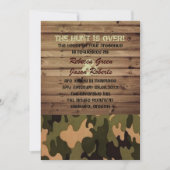 Invitation bois de grange rustique pays occidental Camo Maria (Devant)