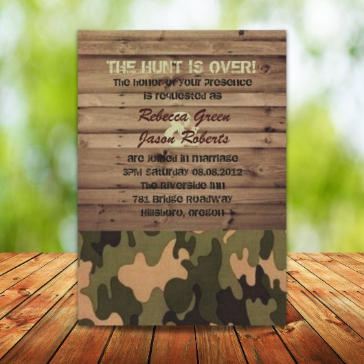Invitation bois de grange rustique pays occidental Camo Maria
