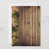 Invitation bois de grange rustique pays western Camo Mariage (Dos)