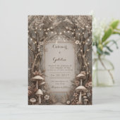 Invitation Bois de mariage enchanté en bronze noueux de la fo (Debout devant)