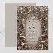 Invitation Bois de mariage enchanté en bronze noueux de la fo (Devant / Derrière)