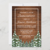 Invitation Bois de neige et forêt Pin rural Quinceañera (Devant)