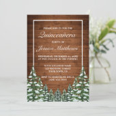 Invitation Bois de neige et forêt Pin rural Quinceañera (Debout devant)