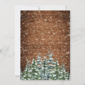 Invitation Bois de neige noir et forêt Pin de campagne Annive (Dos)