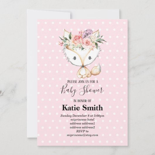 Invitation bois de renard, mignon (Devant)