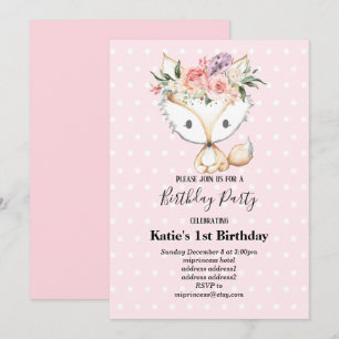 Invitation bois de renard, mignon