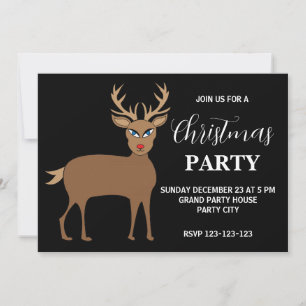 Invitation Bois de renne Fête de Noël
