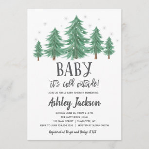 Invitation bois de verdure de baby shower d'hiver