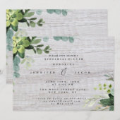 Invitation Bois de verdure Répétition Rustique Dîner Invitati (Devant / Derrière)
