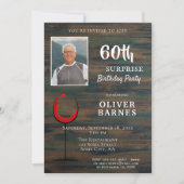 Invitation Bois de vin rouge 60e anniversaire Surprise Party  (Devant)