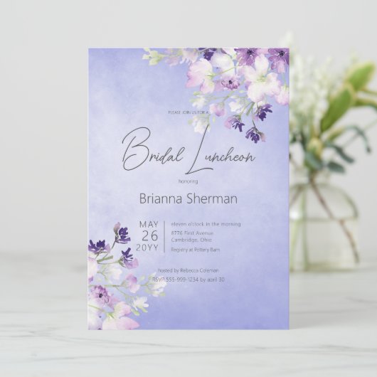 Invitation Bois d'eau violet rustique (Debout devant)