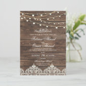 Invitation Bois dentelle lumière à cordes Mariage musulman is (Debout devant)