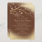 Invitation Bois d'hiver 50e anniversaire Or et Brown (Devant / Derrière)
