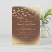 Invitation Bois d'hiver 50e anniversaire Or et Brown (Debout devant)