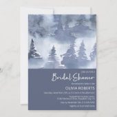 Invitation Bois d'hiver Aquarelle marine Fête des mariées ble (Devant)