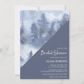 Invitation Bois d'hiver Aquarelle marine Fête des mariées ble (Devant)