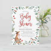 Invitation Bois d'hiver | Baby shower (Debout devant)