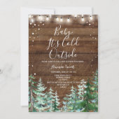 Invitation Bois d'hiver Bébé Il fait froid Baby shower extéri (Devant)