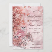 Invitation Bois d'hiver rose Baby shower moderne (Devant)