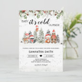 Invitation Bois D'Hiver Son Baby shower Froid Extérieur (Debout devant)