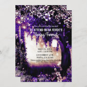 Invitation Bois d'Imaginaire Enchantée Purple Forêt d'été (Devant / Derrière)