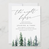 Invitation Bois | Dîner de répétition À feuillage persistant  (Devant)