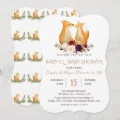 Invitation Bois doux Renards BaBy-Q Baby shower (Devant / Derrière)