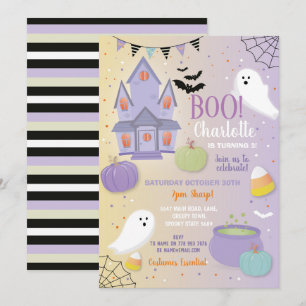 Invitation Bois Enfants Halloween Purple Fun Party Fun Fantôm