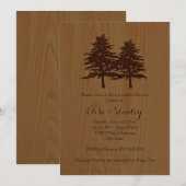Invitation Bois et arbres bois brun mariage couples douche (Devant / Derrière)
