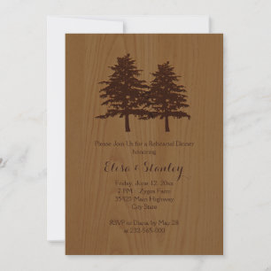 Invitation Bois et arbres bois mariage de la répétition dîner