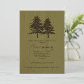Invitation Bois et arbres bois vert bois mariage couples douc (Debout devant)