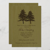 Invitation Bois et arbres bois vert bois mariage couples douc (Devant / Derrière)