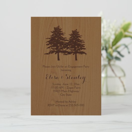 Invitation Bois et arbres Forêt mariage (Debout devant)